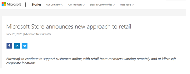 微軟宣布將永久關(guān)閉所有零售店:僅保留個(gè)別作為體驗(yàn)中心(圖1) 微軟宣布將永久關(guān)閉所有零售店:僅保留個(gè)別作為體驗(yàn)中心(圖1)